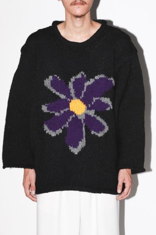 【予約商品/9月下旬〜10月上旬入荷予定】MacMahon Knitting Mills / All Roll Knit-Flower -purple