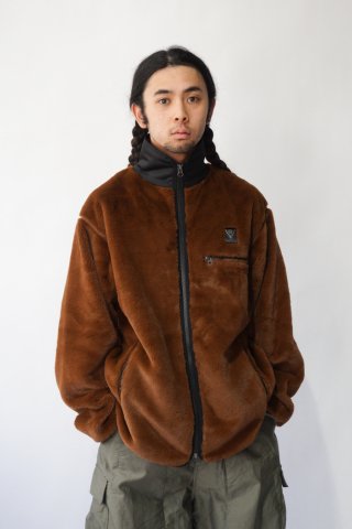 South2West8 / Piping Jacket - Micro Fur - brown