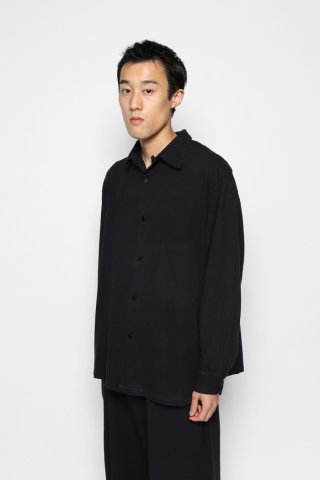 Badhiya / LS SLIT SHIRTS - twill - black