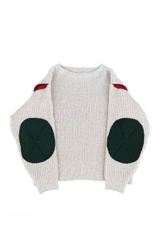 GEEK OUT STORE / ELBOW PATCH KNIT - ecru
