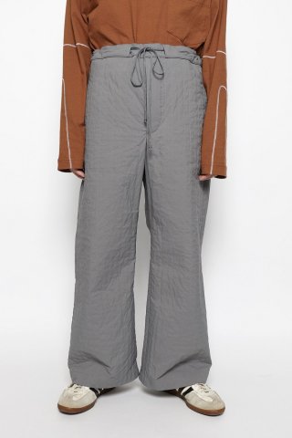 SAGE NATION / QUILTED STRAIGHT TROUSER - gray