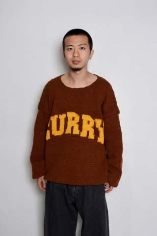 MacMahon Knitting Mills / Crew Neck Knit-Curry -brown