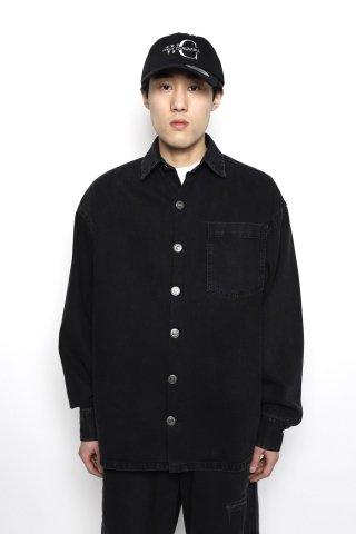 WILLY CHAVARRIA / CRISIS HOTLINE SHIRT - washed black