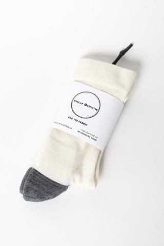 BURLAP OUTFITTER / COLOR BLOCK MERINO SOCKS - white/chacoal