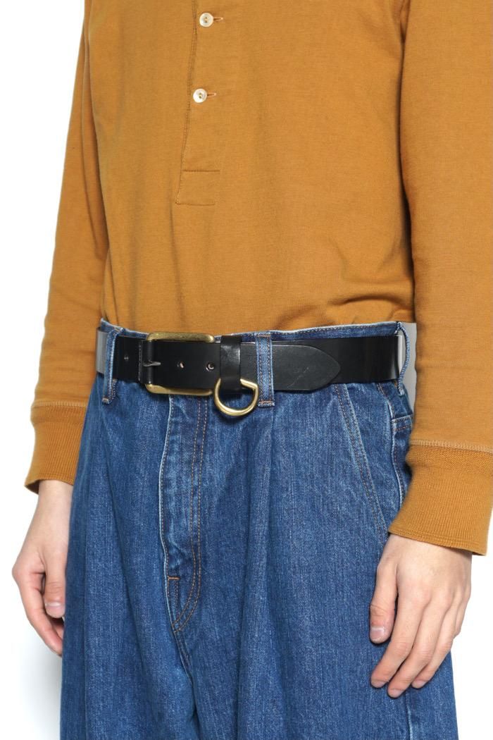 50%OFF》YUKETEN / Stitched D-ring Belt - black - 乱痴気