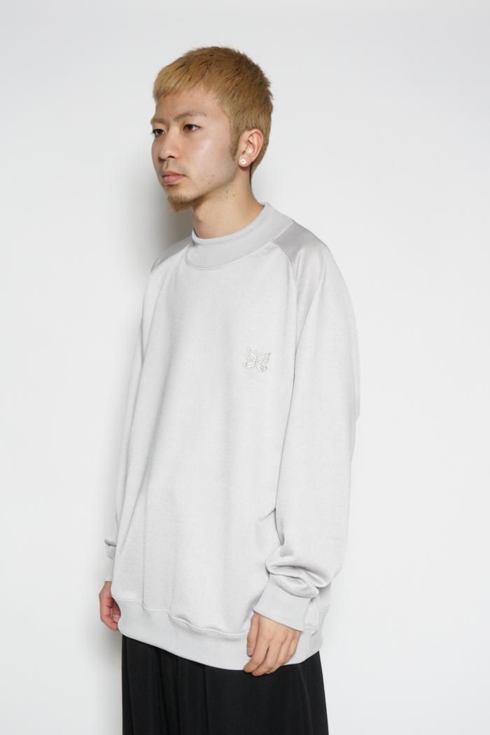 Needles / L/S Mock Neck Tee - C/PE Bright Jersey - ice white - 乱