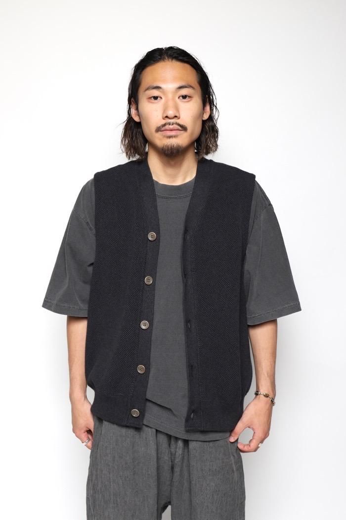 crepuscule / Moss Stitch V/N Vest - black - 乱痴気LANTIKIオンラインショップ/LANTIKImarket