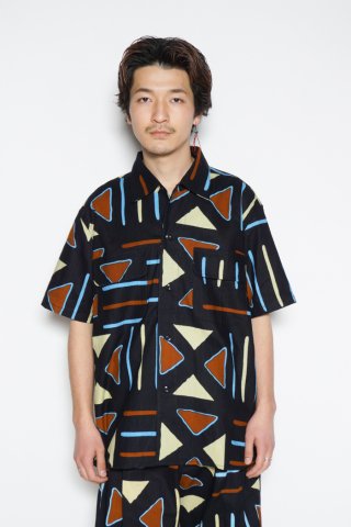 Monitaly / 50's Milano Shirt S/S - african wax block print dave
