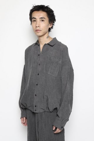O project / BOMBER SHIRTS - dark sumi dyed