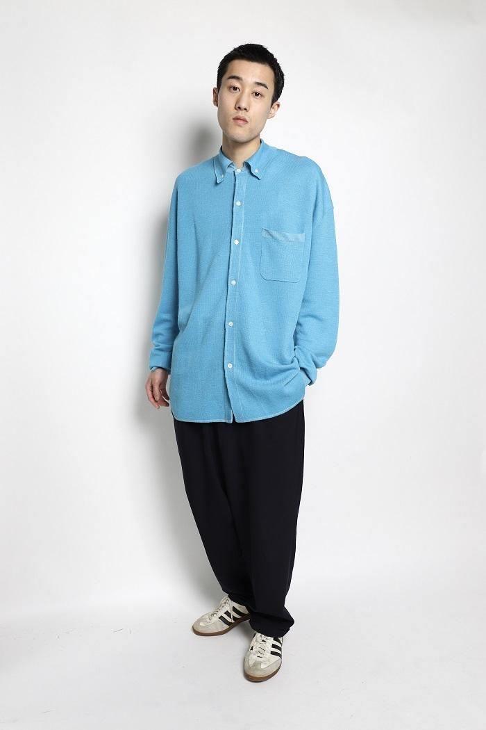 40%OFF》FFM / KNIT SHIRT - blue - 乱痴気LANTIKIオンライン