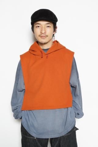 Engineered Garments / Hooded Interliner - Diamond Poly Knit - orange