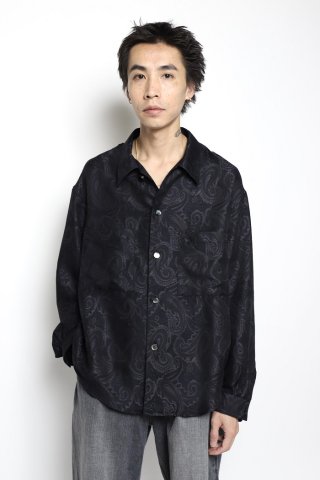 superNova. / Big shirt jacket 弐 - Paisley jacquard - black×navy