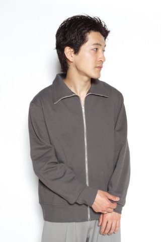 Lady White / TEXTURED FULL ZIP - solid grey