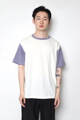 ANDER / SS ANDER 2TONE BOX TEE - off / crushblue
