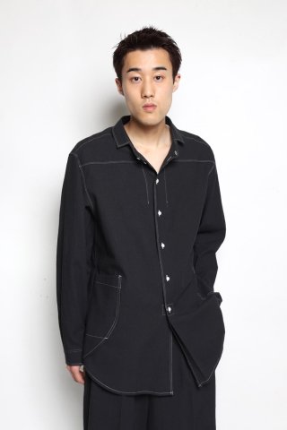 Gorsch / Square Collar Solid Shirts - ramp black
