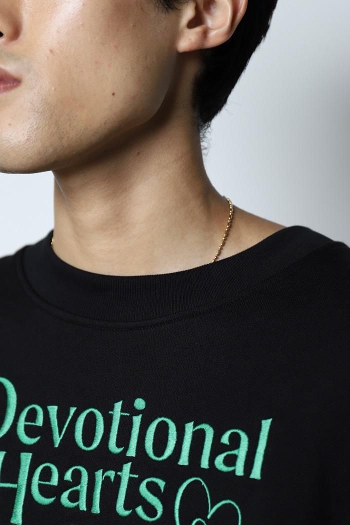WILLY CHAVARRIA / Devotional Hearts BOMBER CREW - solid black - 乱