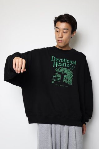 WILLY CHAVARRIA / Devotional Hearts BOMBER CREW - solid black