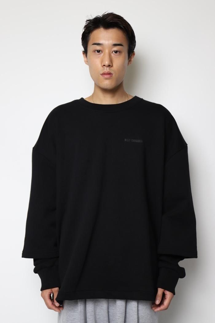 WILLY CHAVARRIA / WAFFLE LINED LS BUFFALO T - solid black - 乱痴気