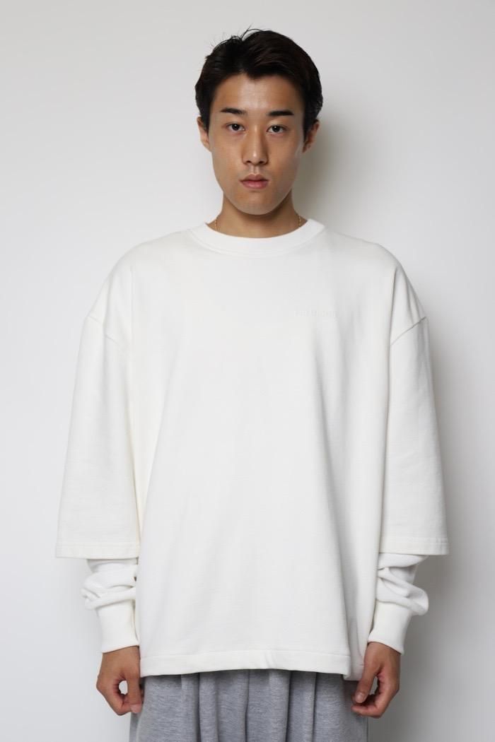 WILLY CHAVARRIA / WAFFLE LINED LS BUFFALO T - bright white - 乱