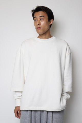 WILLY CHAVARRIA / WAFFLE LINED LS BUFFALO T  - bright white