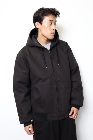 CornerStone / Duck Cloth Hooded Work Jacket - black