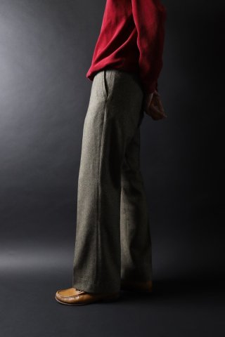 M's Braque / NEW FLAIR PANTS - mix tweed khaki