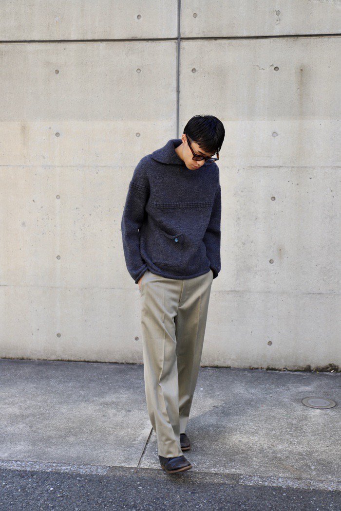 50%OFF》XENIA TELUNTS / Sailor's Neck Sweater - chacoal - 乱痴気 