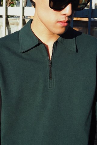 GR10K / HALF ZIP SWEATER POLO - forest green