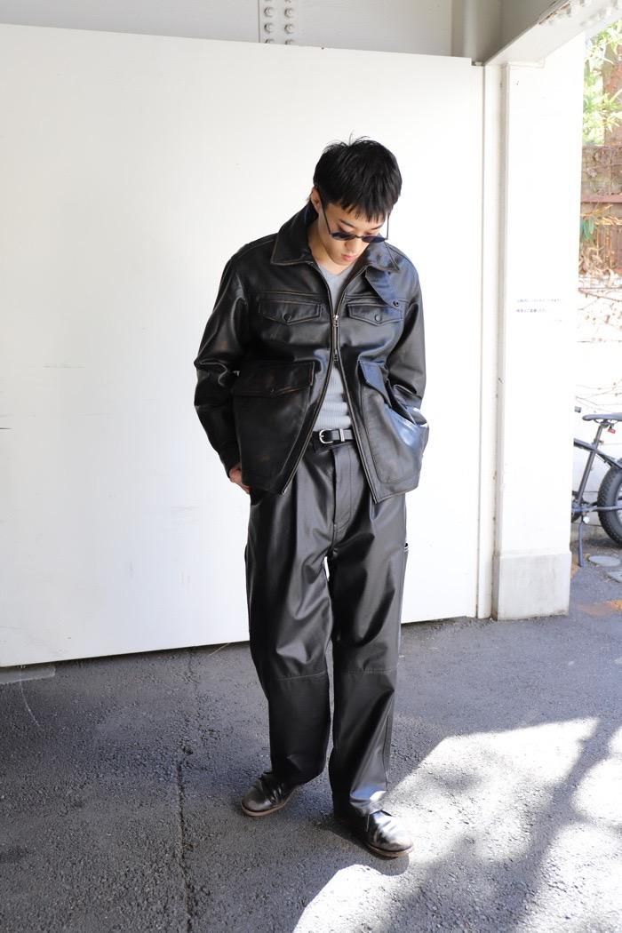 CCU / “WILL” ZIP JACKET - COW SKIN USED - black - 乱痴気 CCU / “WILL” ZIP JACKET - COW SKIN USED - black - 乱痴気