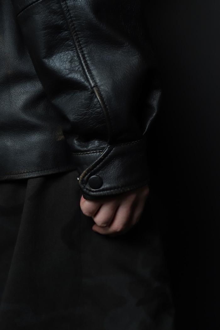 CCU / “WILL” ZIP JACKET - COW SKIN USED - black - 乱痴気