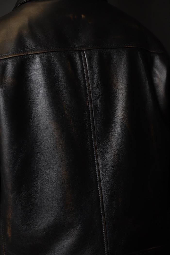 CCU / “WILL” ZIP JACKET - COW SKIN USED - black - 乱痴気 CCU / “WILL” ZIP JACKET - COW SKIN USED - black - 乱痴気