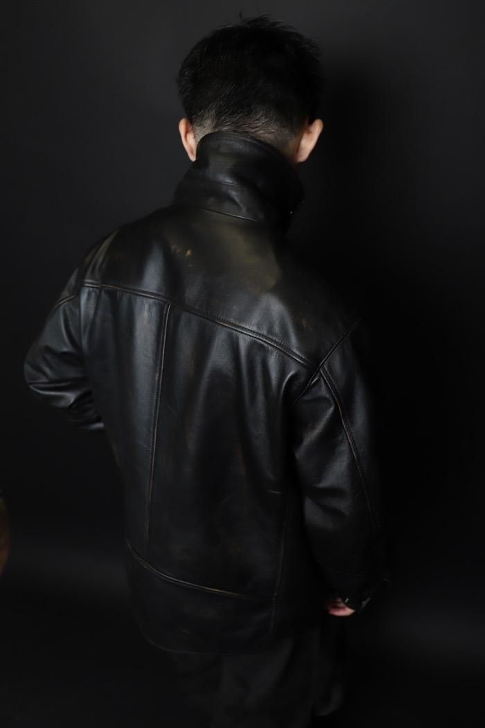 CCU / “WILL” ZIP JACKET - COW SKIN USED - black - 乱痴気 CCU / “WILL” ZIP JACKET - COW SKIN USED - black - 乱痴気