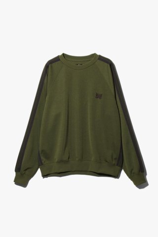 Needles / Track Crew Neck Shirt - Poly Smooth - olive
