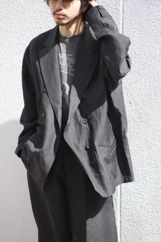 TUITACI / WEATHER CLOTH DOUBLE JACKET - black