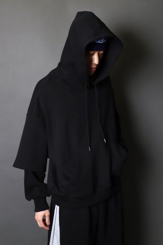 WILLY CHAVARRIA / LAYERED HOODIE - black