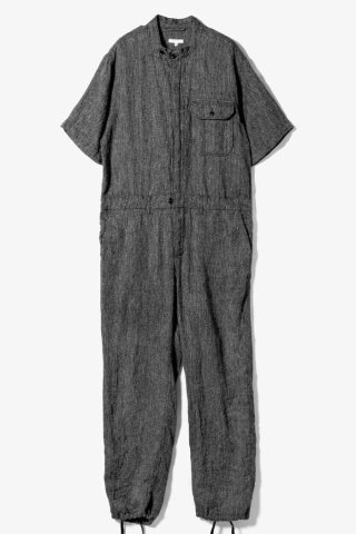 Engineered Garments / Coverall Suit - Linen Stripe - black/gray
