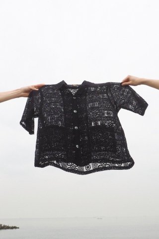 Needles / Cabana Shirt - C/PE Lace Cloth / Square - black - Եexclusive