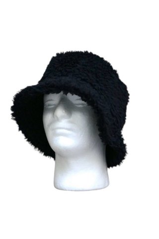 Engineered Garments / Bucket Hat - polyester Shearling -black