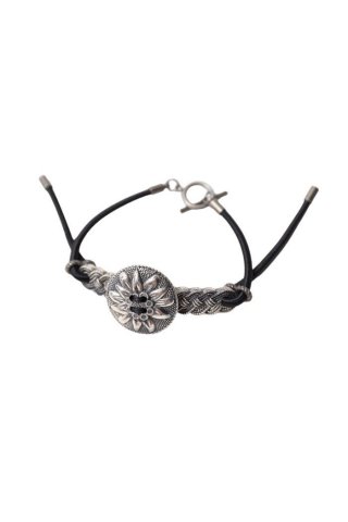 LES SIX / flower button bracelet - silver