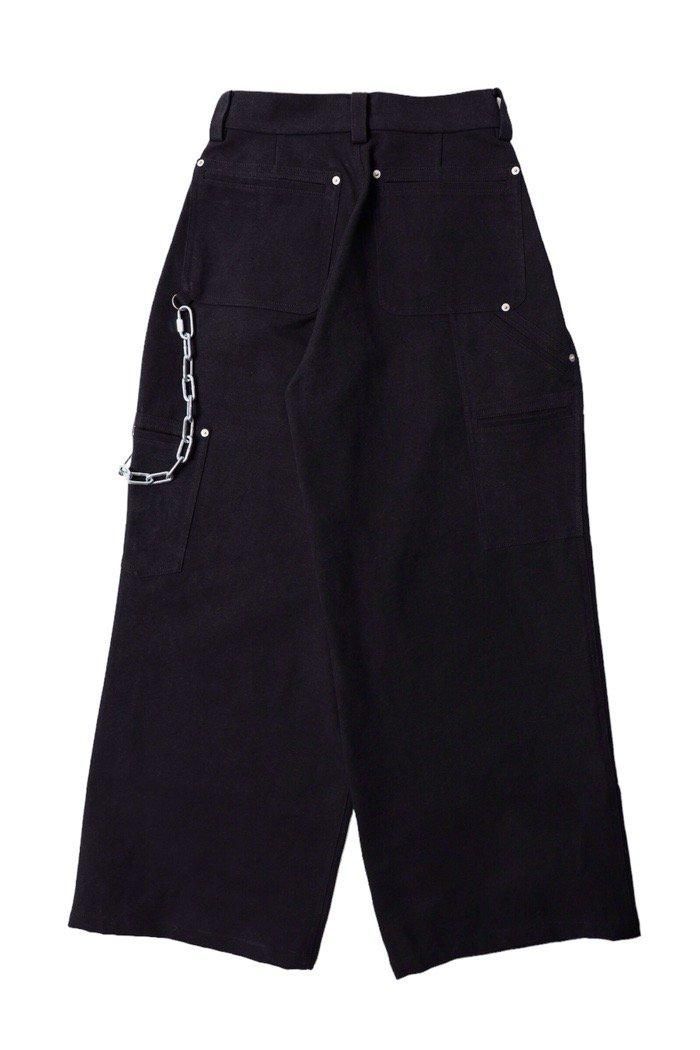 パンツ LES SIX / enforced pants - black LES SIX 【値下げ】LES enforced pants ワイドデニムパンツ tre