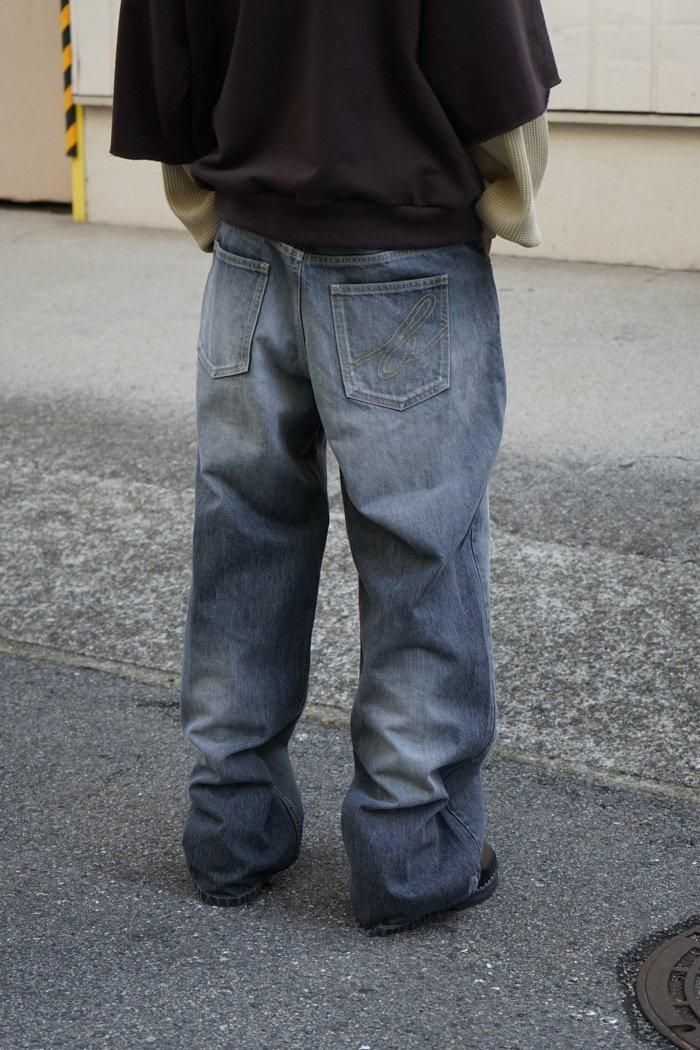 40%OFF》BIO / DOUBLE WAIST JEANS - wash black - 乱痴気