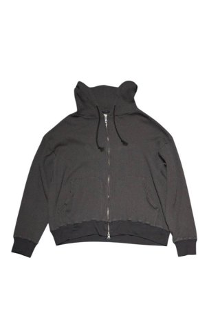 ANDER / WAFFLE ZIP HOODIE - charcoal