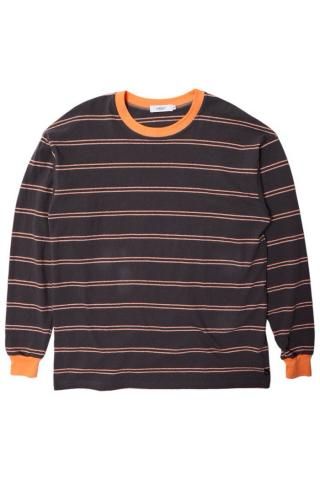CREST / f A City Ivy Stripes L/S T-Shirt - chacoal