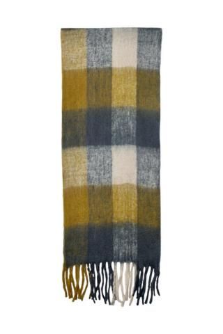 veta / Shaggy stole check - brown multi