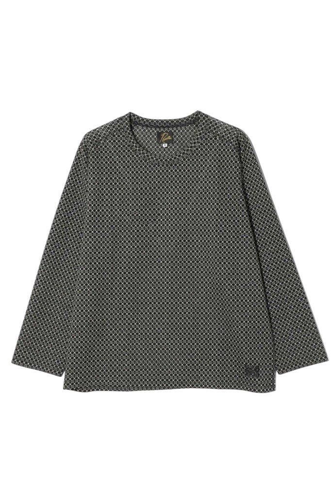 40%OFF》Needles / L/S U-Neck Tee - R/PE Russell- black