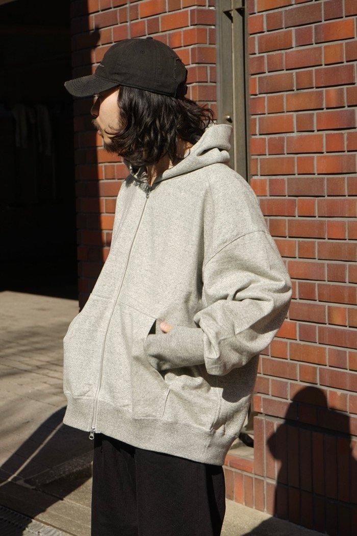 superNova. / Sweat big zip hoody Supima cotton - gray - 乱