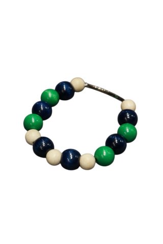 M's Braque / METAL& WOODS BRACELET - navy/green/white