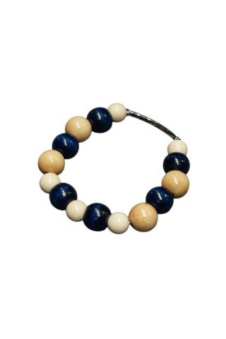 M's Braque / METAL& WOODS BRACELET - navy/natural/white