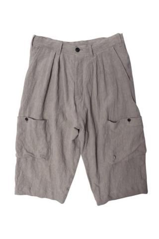 O PROJECT / CROPPED CARGO PANTS - Nat Dyed Linen Canvas