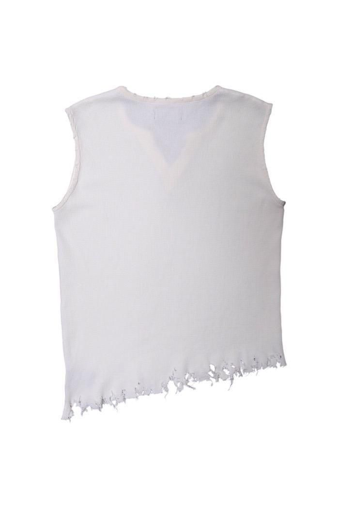 20%OFF》Lamrof / Boro Slanted Sleeveless - white - 乱痴気